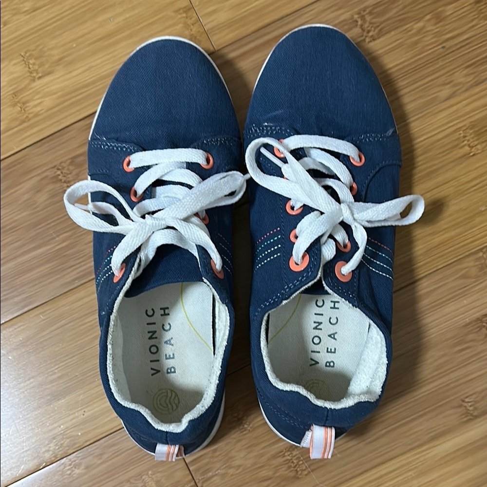 Vionic Blue and White Canvas Sneakers size 7.5